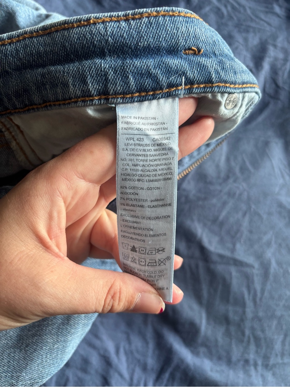 Levi's Light Blue Rolled Hem Denim Shorts - Picture 3 of 4